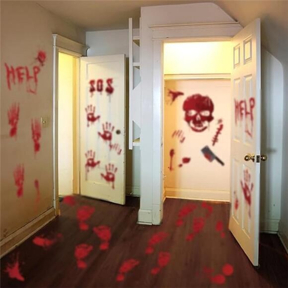 119 PCS Bloody Halloween Decorations Halloween Bloody Handprint - Picture 8 of 8
